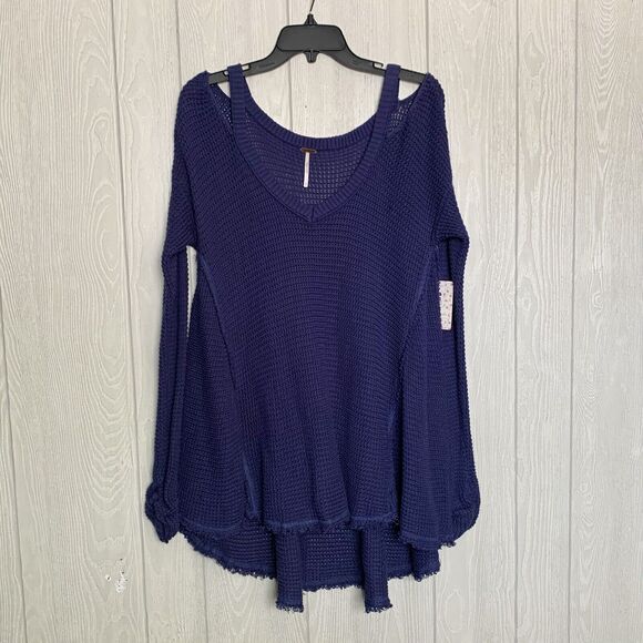 Free People Moonshine Cold Shoulder V-Neck Sweater Small NWT - Picture 2 of 6
